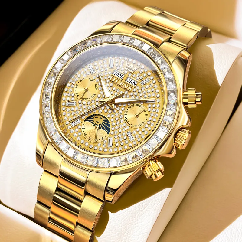 OLEVS Wisdom Series Automatic Mechanical Movement Stainless Steel Watchband Watch Men's Watches White Dial-5