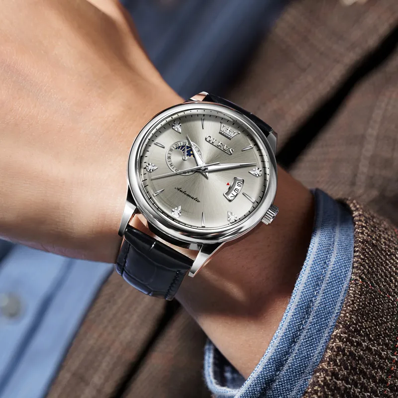 OLEVS Play The Cool Series Mechanical Movement Watch Men's Watches White Dial-18