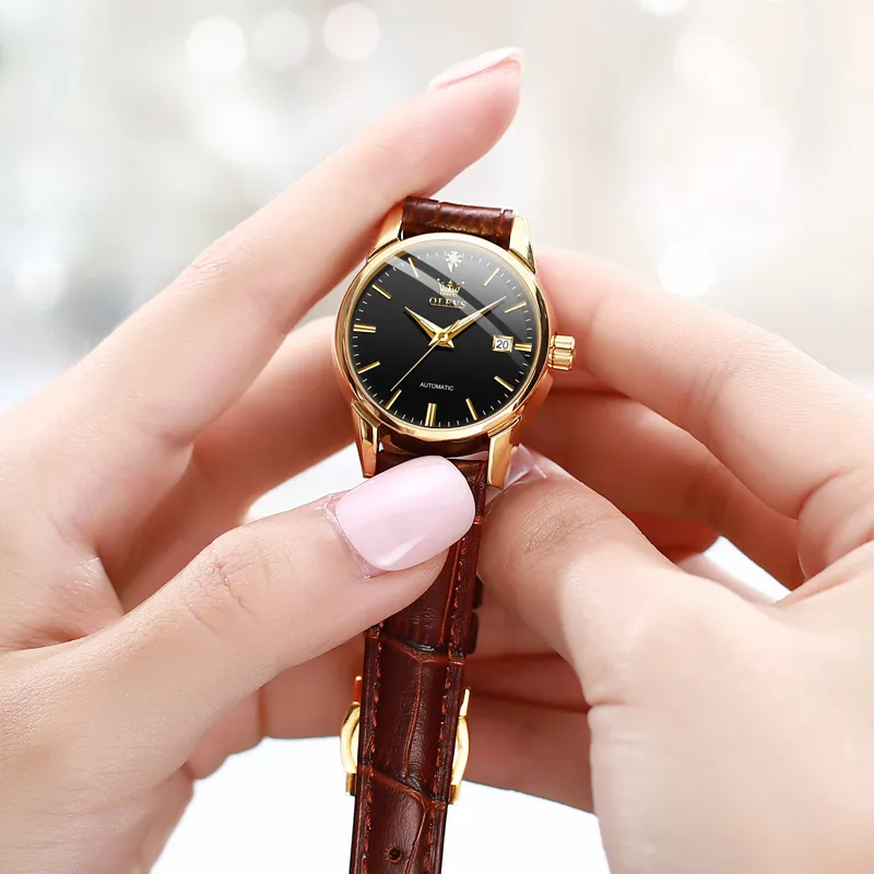 OLEVS Minimalist Series Mechanical Movement Watch Women's Watch White Dial-9