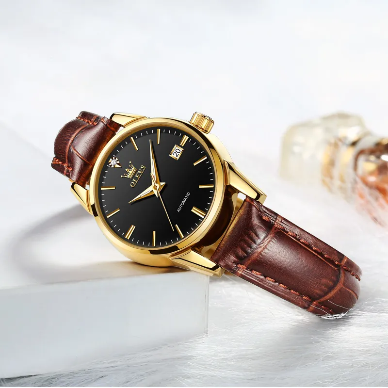 OLEVS Minimalist Series Mechanical Movement Watch Women's Watch White Dial-31
