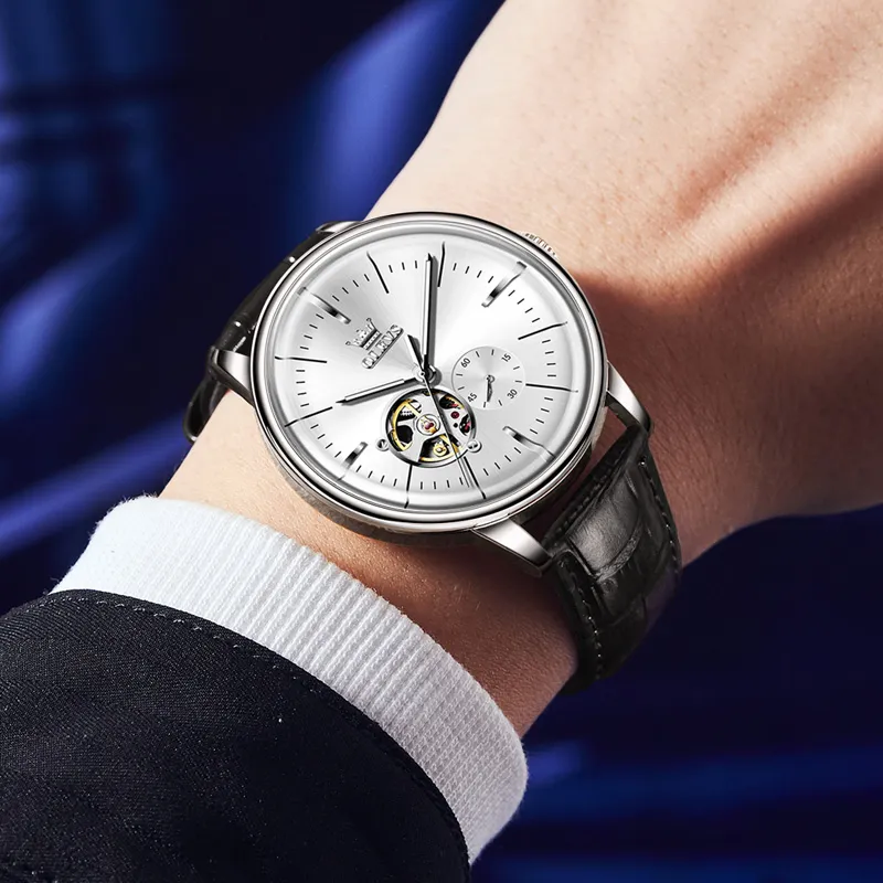 OLEVS Minimalist Series Automatic Mechanical Movement Watch Men's Watches White Dial-6