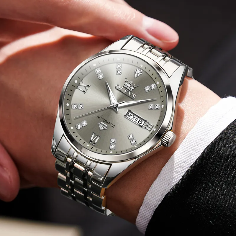 OLEVS Minimalist Series Automatic Mechanical Movement Watch Men's Watches White Dial-14