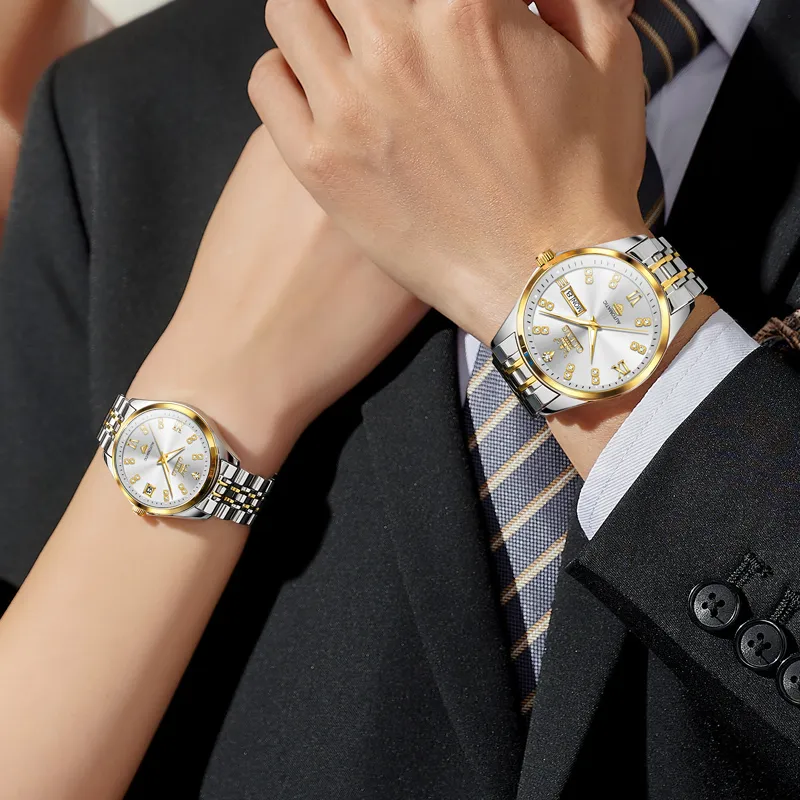 OLEVS Automatic Mechanical Movement Watch Unisex White Dial-12