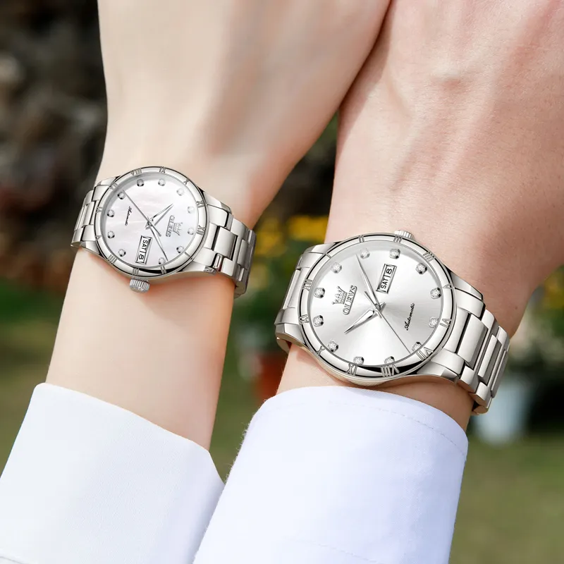 OLEVS Automatic Mechanical Movement Watch Unisex White Dial-4