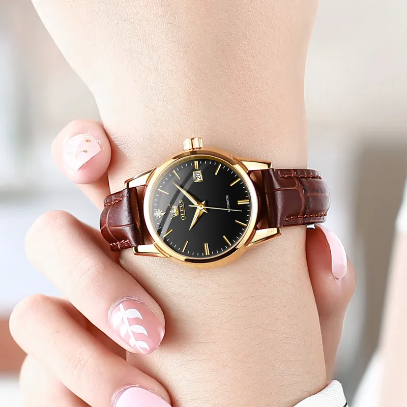 OLEVS Minimalist Series Mechanical Movement Watch Women's Watch White Dial-11