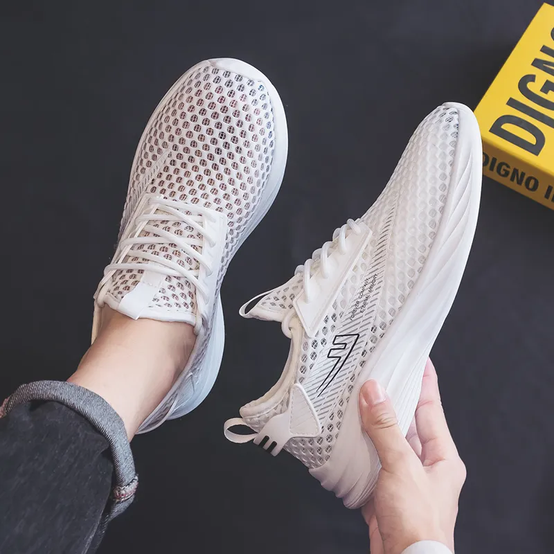 Warrior Wing Series Cushioning Abrasion Resistant Lightweight Slip Resistant Low Top Casual Shoes Unisex White-5
