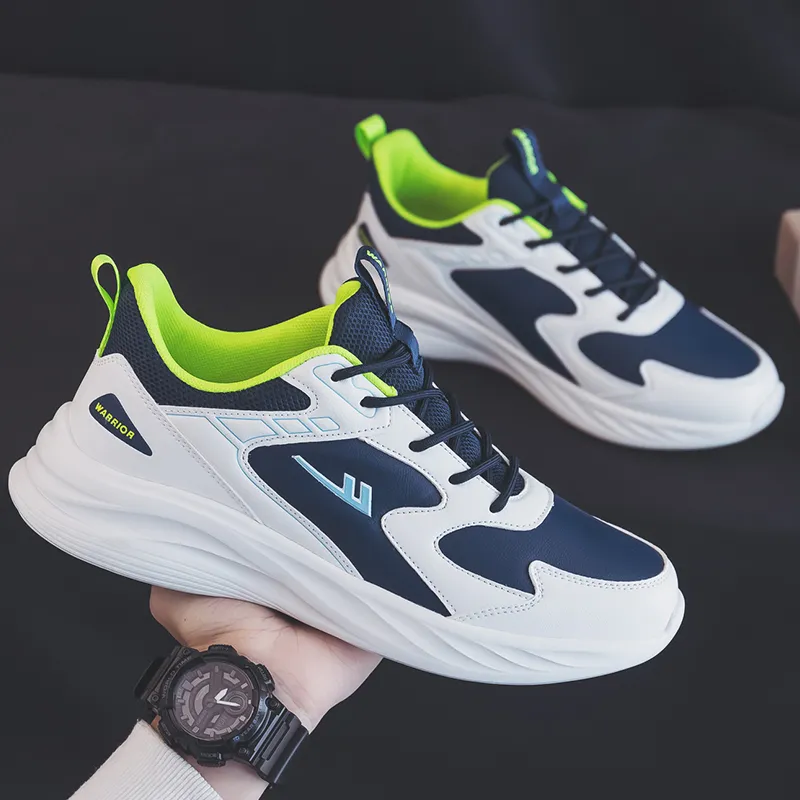 Warrior Wing Series Running Shoes Low Top Casual Shoes Men's Blue Beige-7