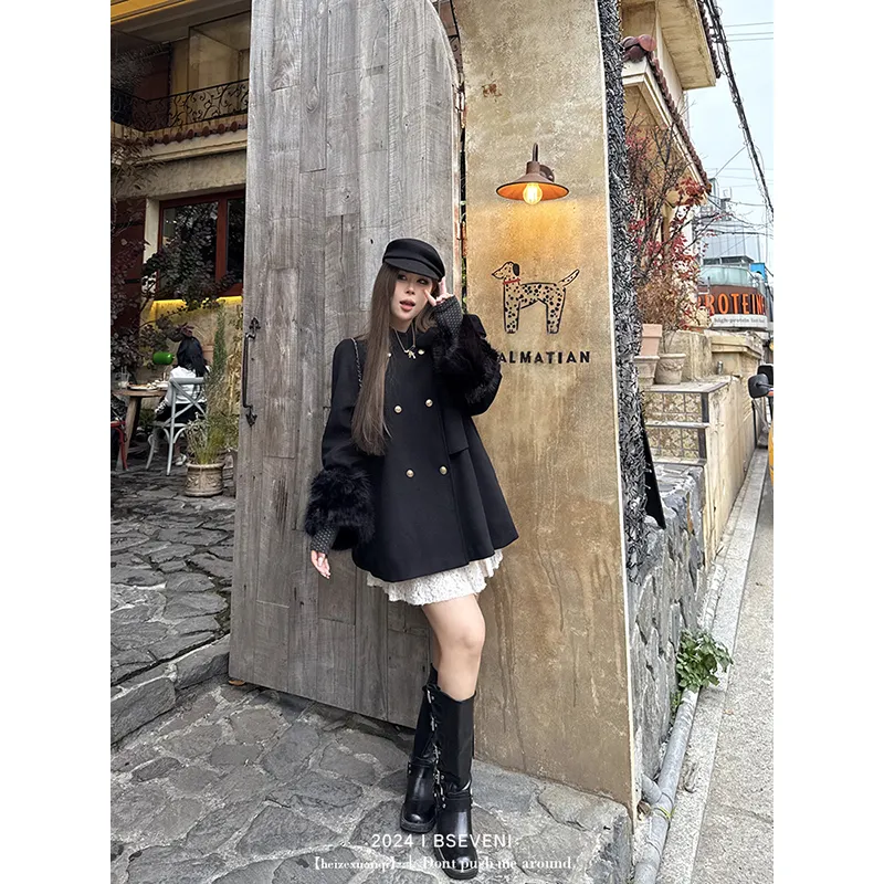 BSEVENI Coats Women's Black-5