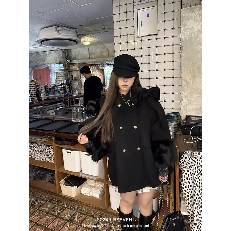 BSEVENI Coats Women's Black-6