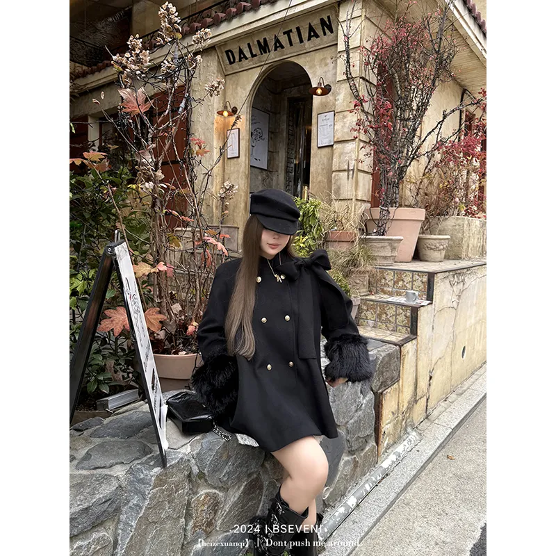 BSEVENI Coats Women's Black-3