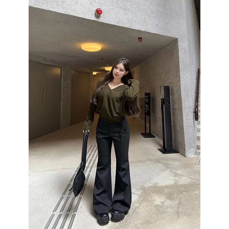BSEVENI Casual Pants Women's Black-3