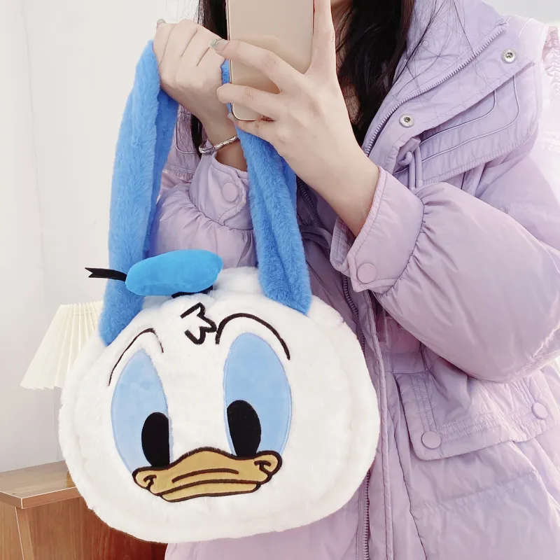 Disney Donald Duck Series Polyester Portable Crossbody Bag Shoulder Bag Regular Women's White-3