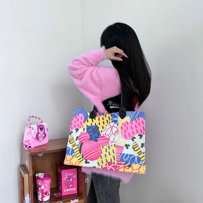 Disney Mickey Series PVC Tote Bag Shopping Bag Handbag Shoulder Bag Regular Women's Multicolor-2
