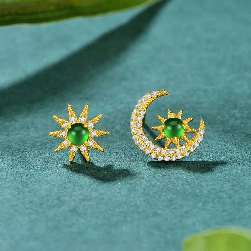 Princess Cui Ice Type Jadeite Stud Earrings Women's-4