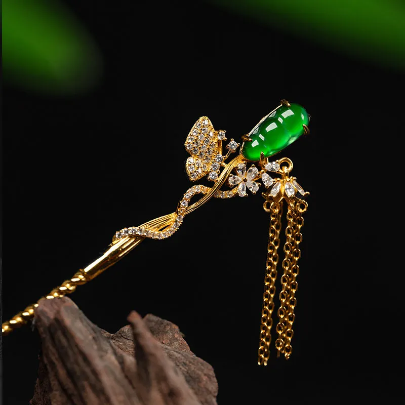 Princess Cui Ice Type Jadeite Hairpin Women's-3