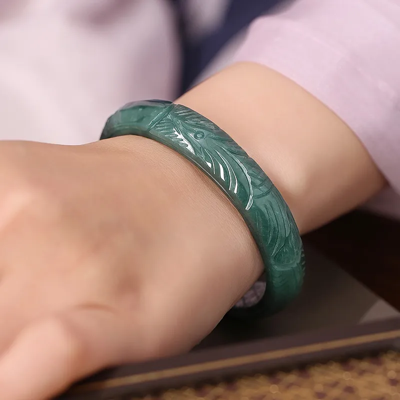 Princess Cui Bean Type Jadeite Bangles Unisex-4