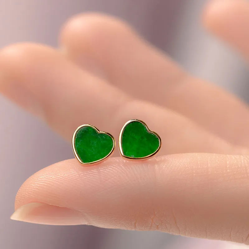Princess Cui Ice Type Jadeite Stud Earrings Women's-5