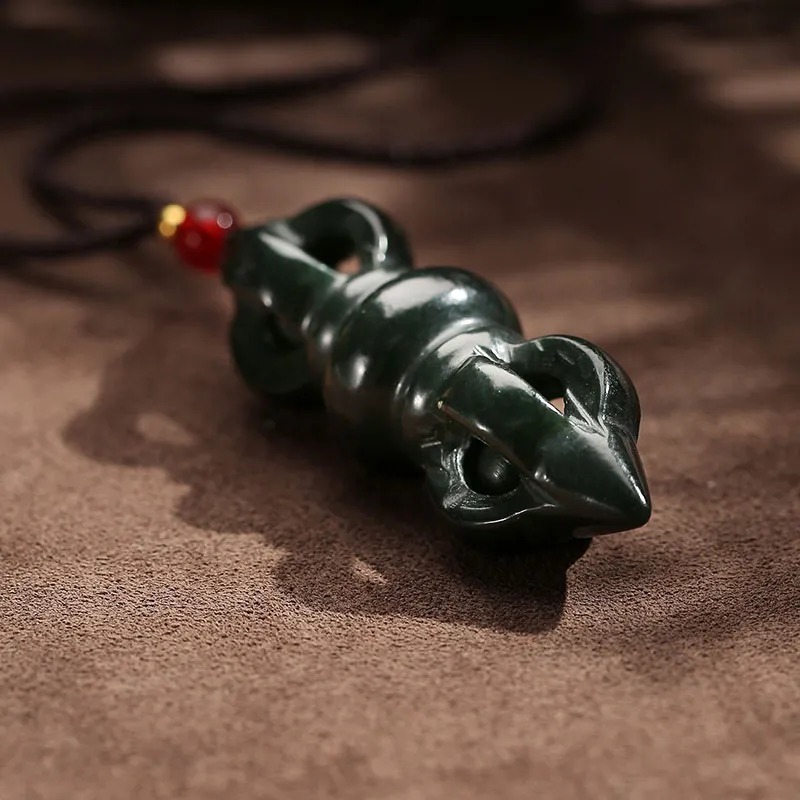 Princess Cui Hetian Jade Necklaces Green Jade Unisex-2