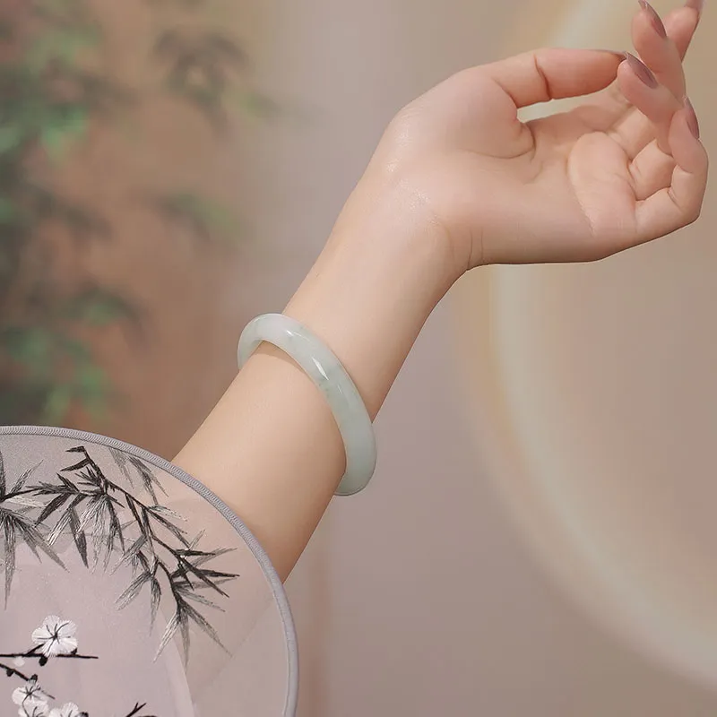 Princess Cui Golden Silk Jade Jade Bangles Women's-4