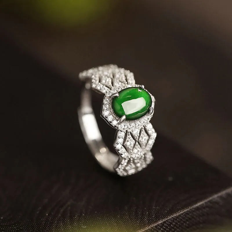 Princess Cui Ice Type Jadeite Rings Unisex-3