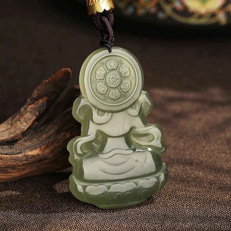 Princess Cui Hetian Jade Necklaces Green Jade Unisex-2