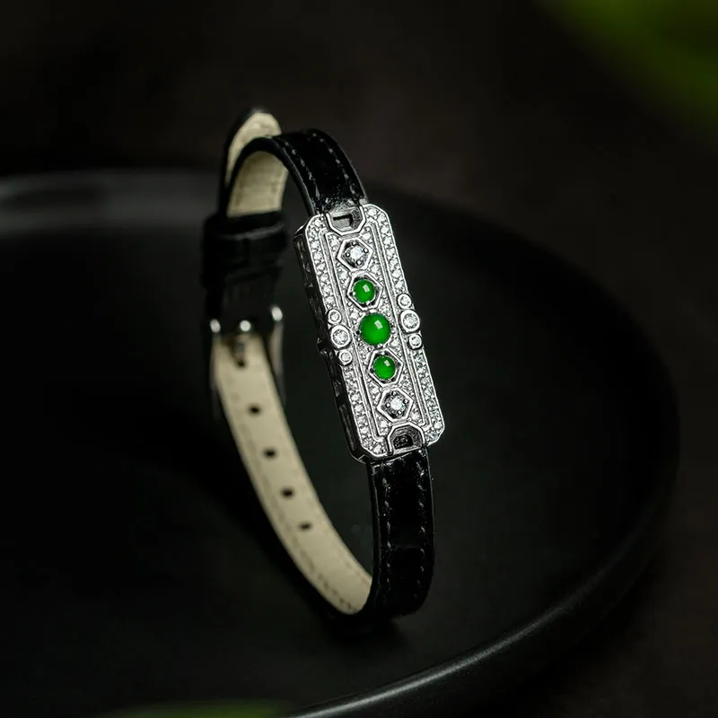 Princess Cui Ice Glutinous Jadeite Buddha Strap Wristband Women's-8