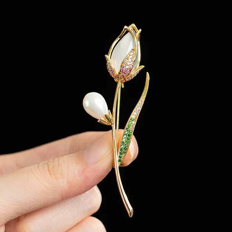 Princess Cui Chalcedony Pearl Brooch Women's-2