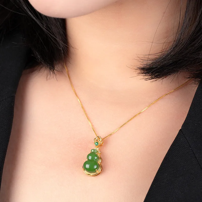 Princess Cui S925 Silver And Field Jade Pendants Women's Green Jade-2