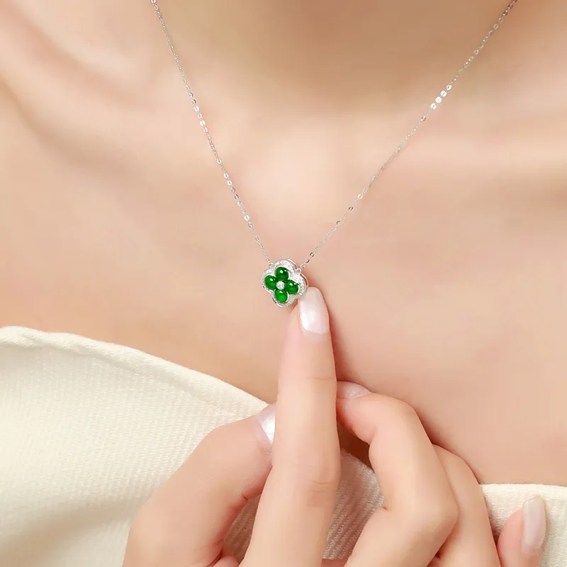 Princess Cui High Ice Jade 18K Gold Necklace Women's-1