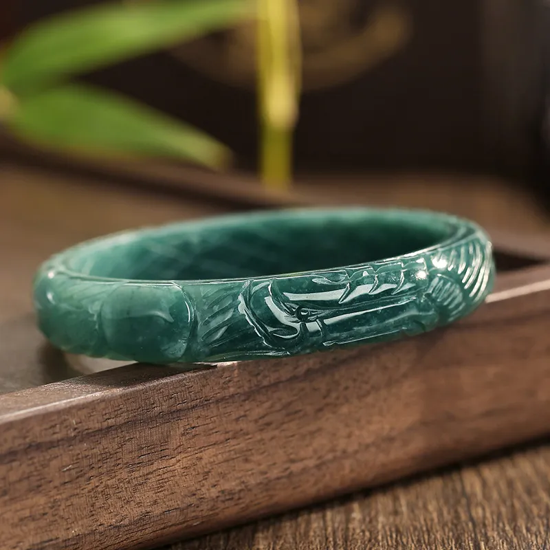 Princess Cui Bean Type Jadeite Bangles Unisex-3