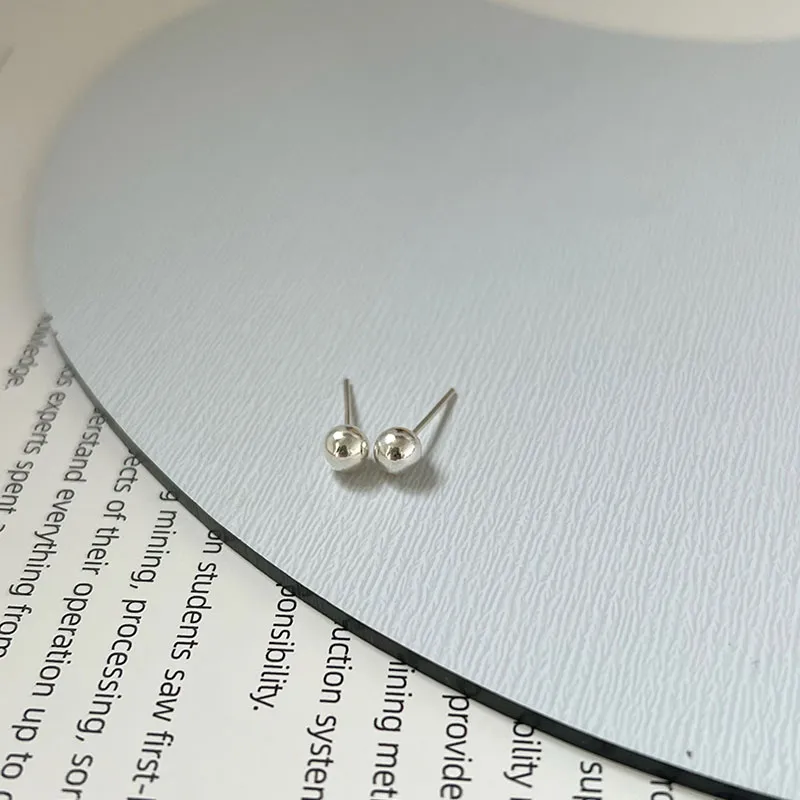 Princess Cui 990 Silver Stud Earrings Unisex-2