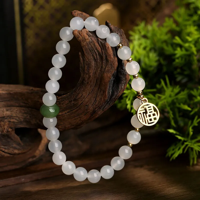 Princess Cui Hetian Jade Bracelets White Jade/Pale Greenish White Jade Women's-2