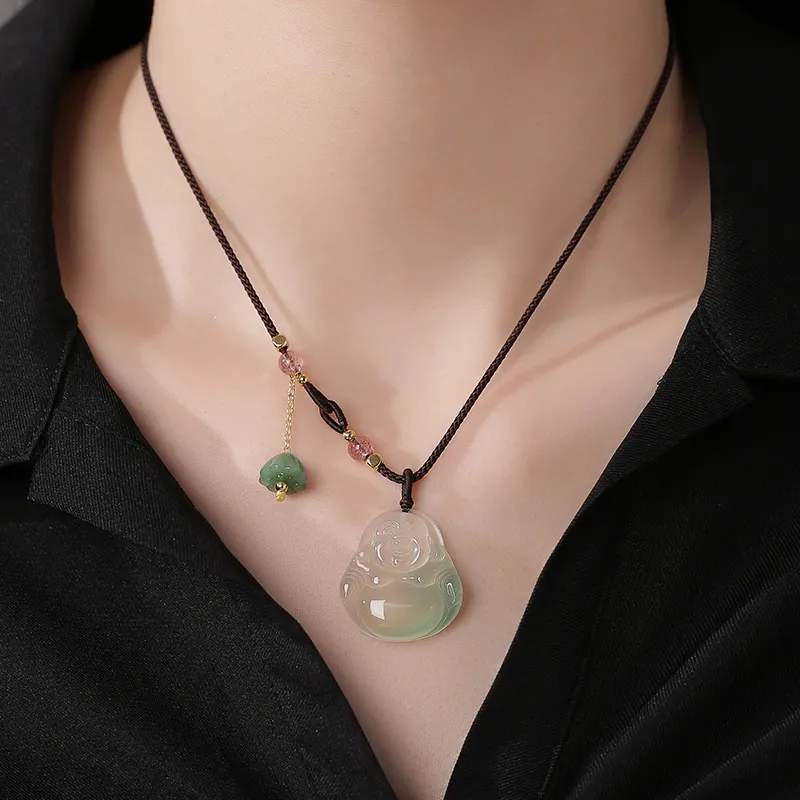 Princess Cui Chalcedony Jade Necklaces Unisex-1