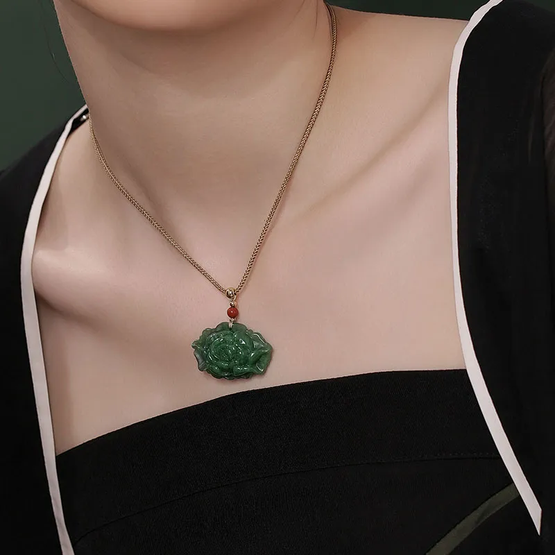 Princess Cui Hetian Jade Necklaces White Jade/Pale Greenish White Jade Women's-4