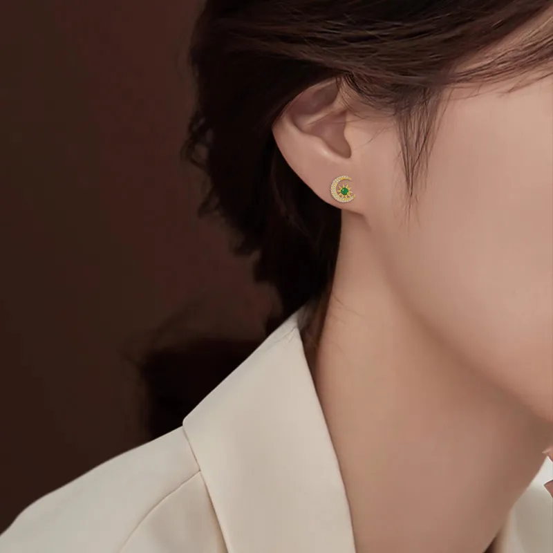 Princess Cui Ice Type Jadeite Stud Earrings Women's-3