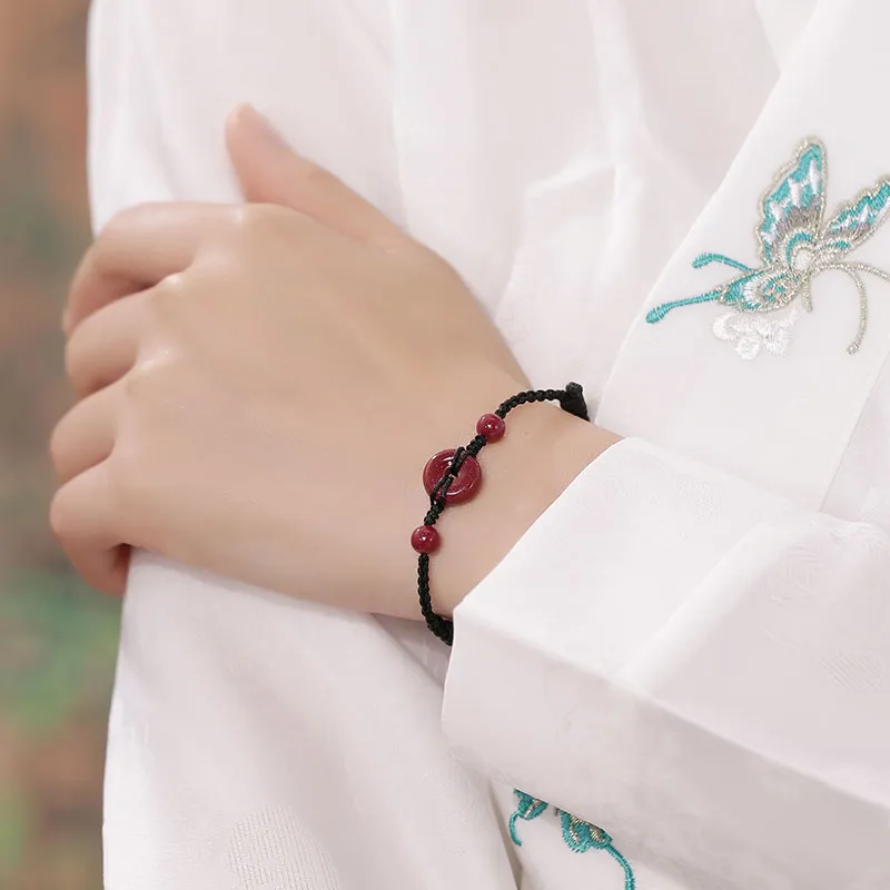 Princess Cui Reconstructed Cinnabar Jade Bracelets Unisex-1