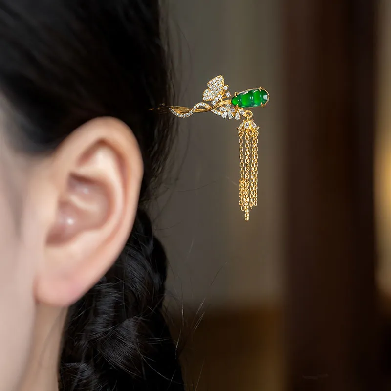 Princess Cui Ice Type Jadeite Hairpin Women's-6