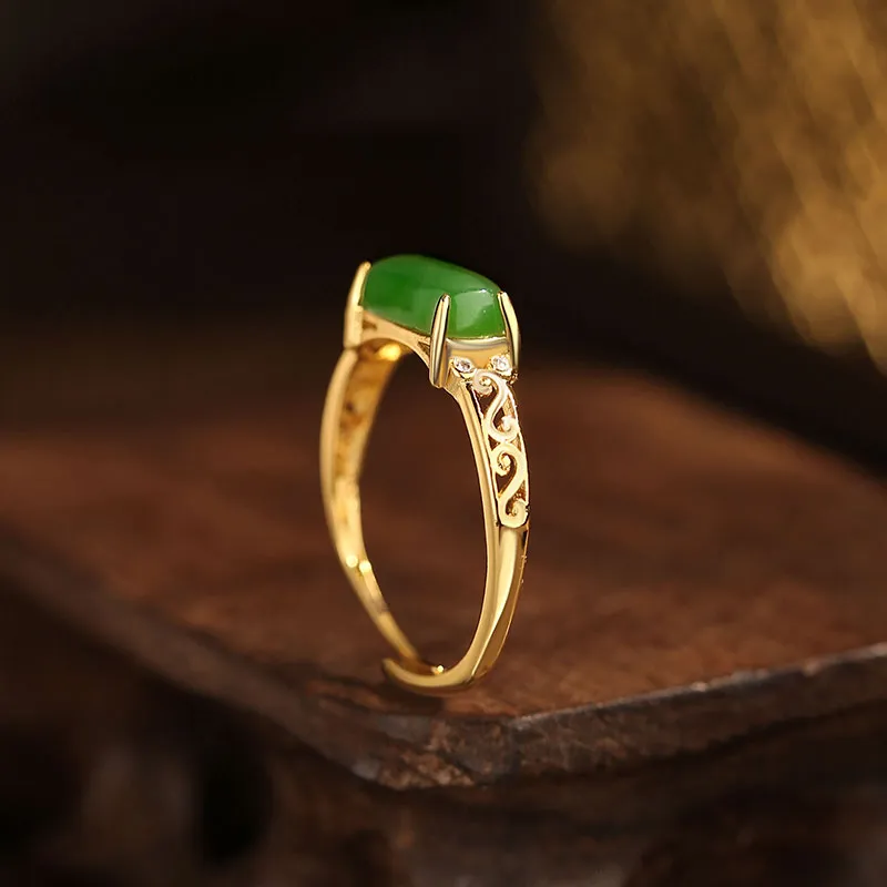 Princess Cui Hetian Jade Rings Jasper Unisex-3