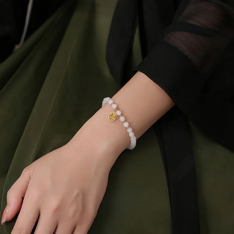 Princess Cui Hetian Jade Bracelets White Jade/Pale Greenish White Jade Women's-5