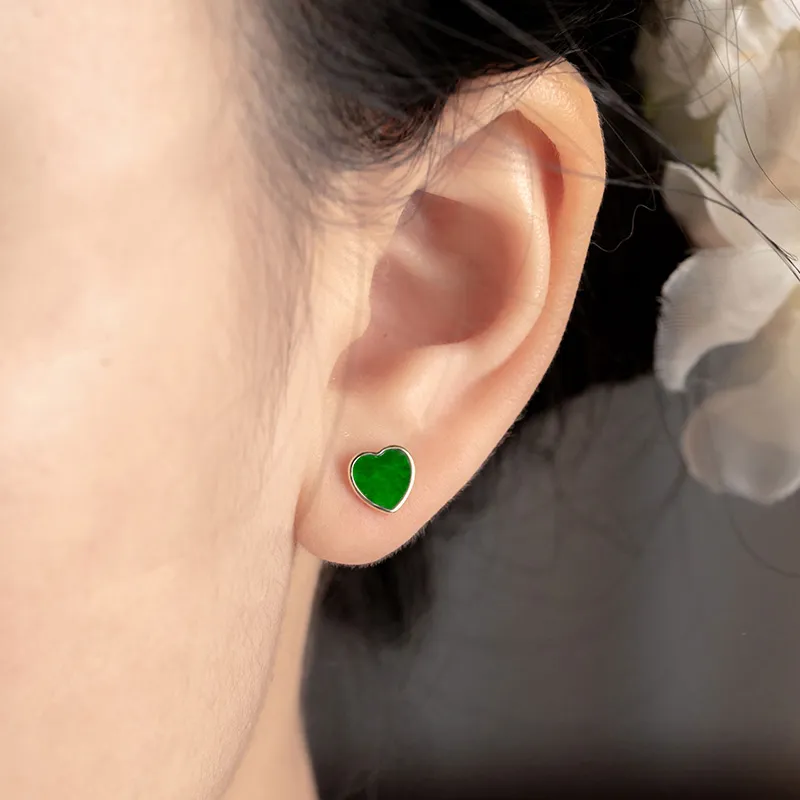 Princess Cui Ice Type Jadeite Stud Earrings Women's-4