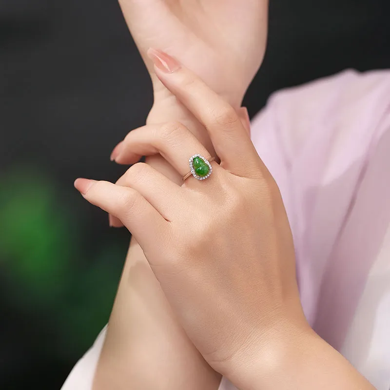Princess Cui Hetian Jade Rings Jasper Women's-5