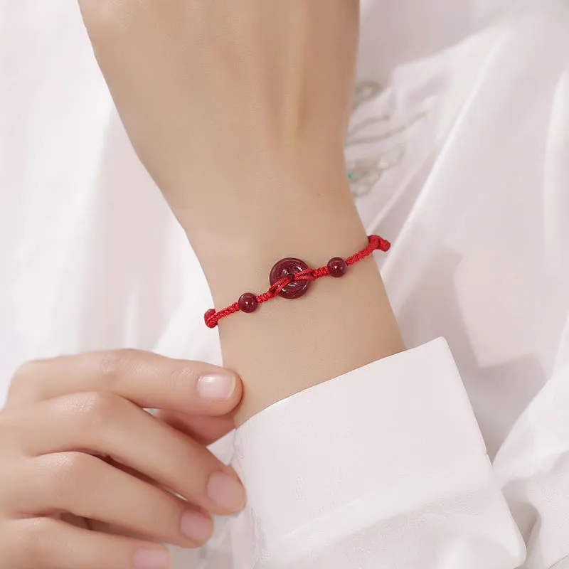 Princess Cui Reconstructed Cinnabar Jade Bracelets Unisex-5