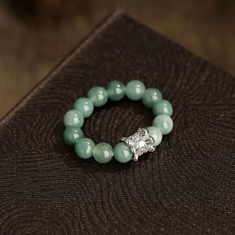 Princess Cui Ice Glutinous Jadeite Rings Unisex-3