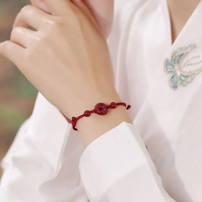 Princess Cui Reconstructed Cinnabar Jade Bracelets Unisex-3