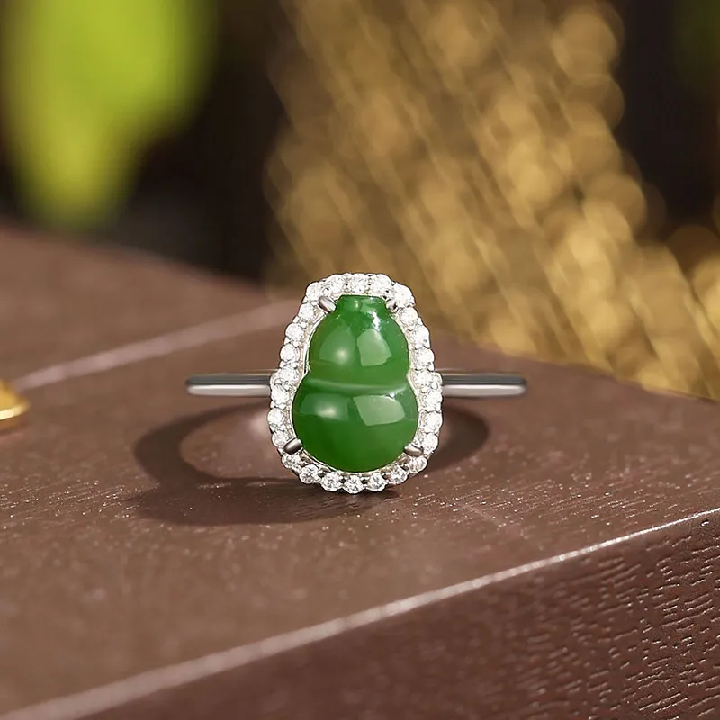Princess Cui Hetian Jade Rings Jasper Women's-2