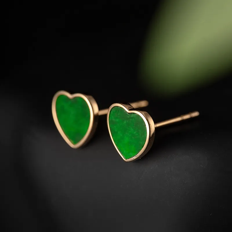 Princess Cui Ice Type Jadeite Stud Earrings Women's-3