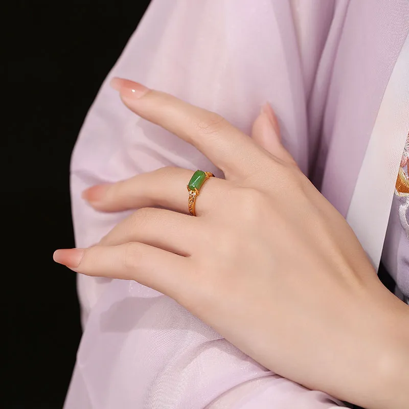 Princess Cui Hetian Jade Rings Jasper Unisex-5