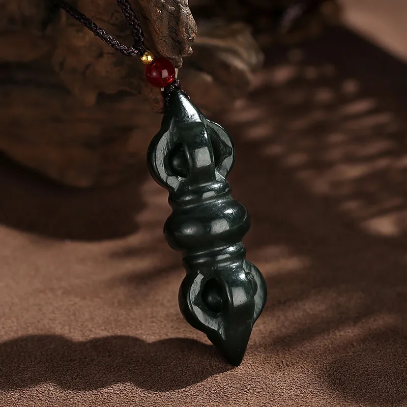 Princess Cui Hetian Jade Necklaces Green Jade Unisex-1
