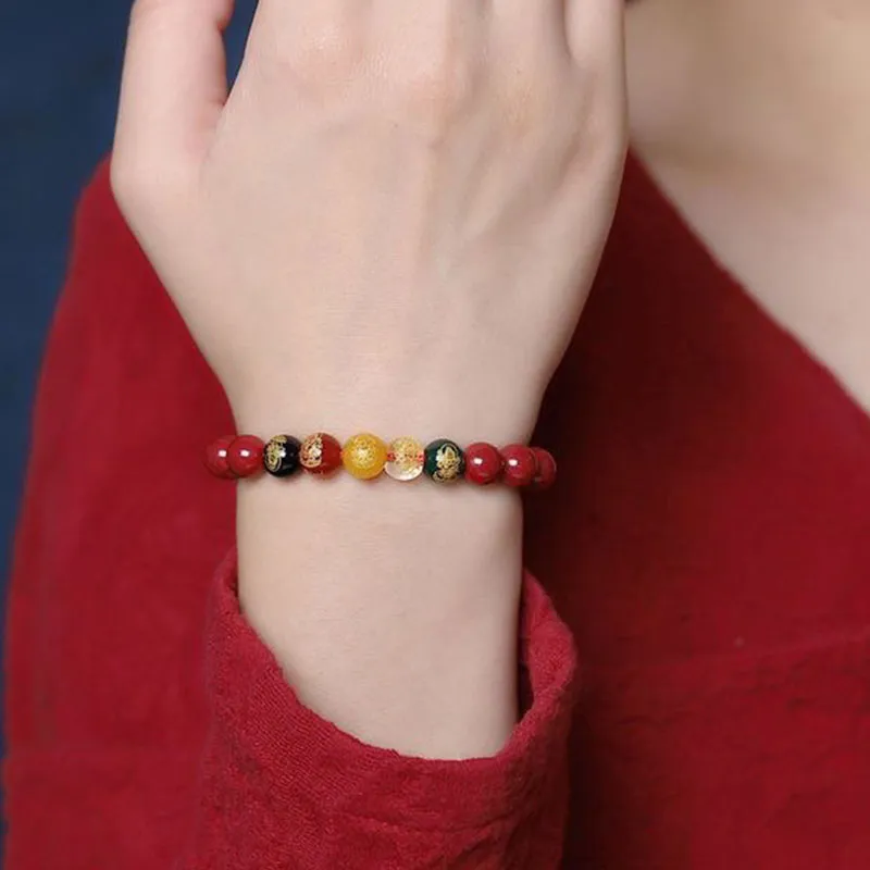 Princess Cui Reconstructed Cinnabar Jade Bracelets Unisex-2