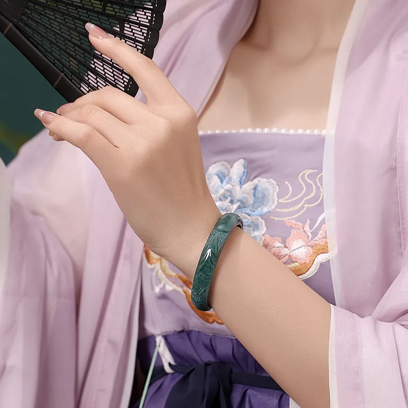 Princess Cui Bean Type Jadeite Bangles Unisex-5